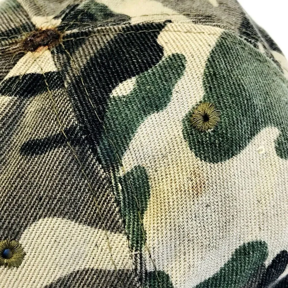 USMC Marine Corp Cap Vintage Camouflage RARE Officer Leaf StrapBack Vietnam Cotn